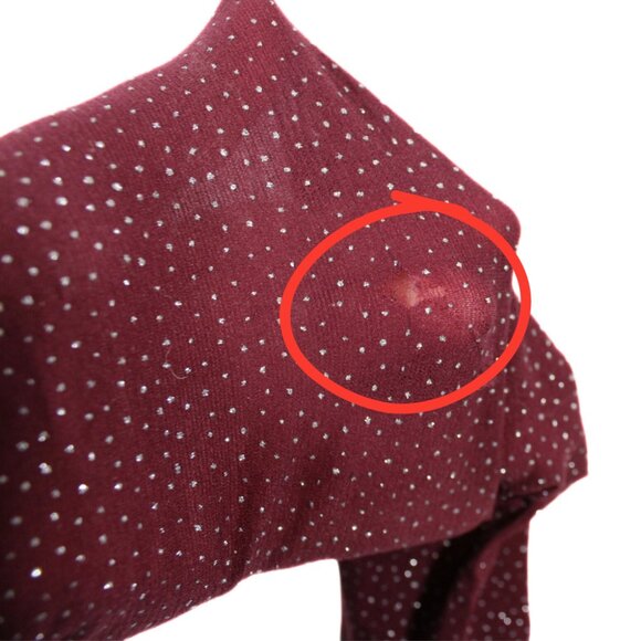 Vintage Xhilaration Burgundy Tights S/M – Silver Metallic Flecks, NWOT w/ Flaws - Picture 6 of 9